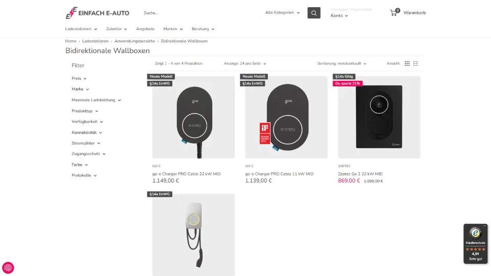 Bidirektionale Wallbox | Shop von Einfach E-Auto
