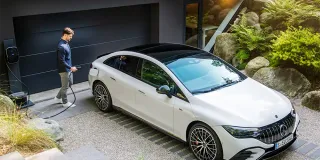 Mercedes EQE AMG beim Laden