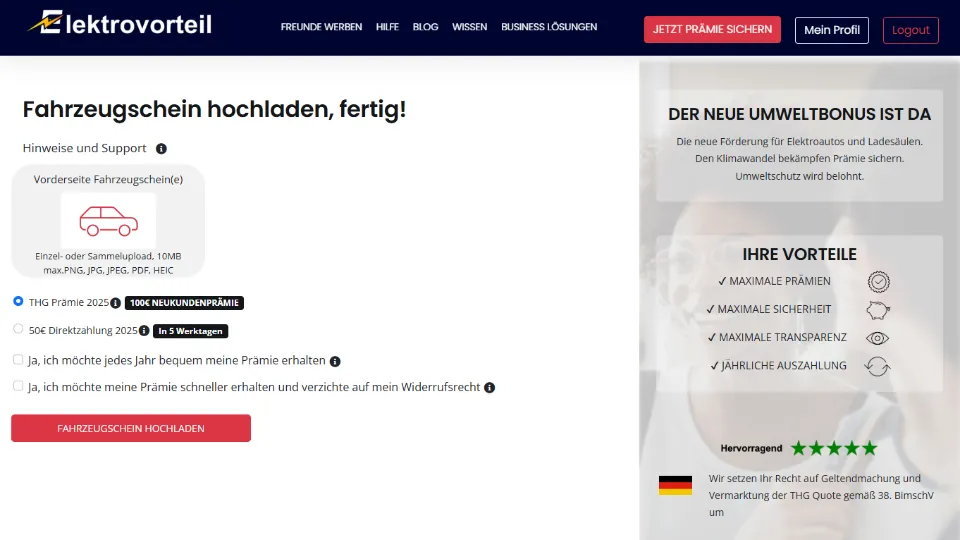 Elektrovorteil THG Prämie Elektrovorteil THG Prämie
