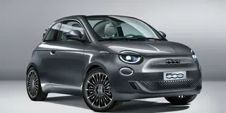 Ansicht des Fiat 500e Studioaufnahme