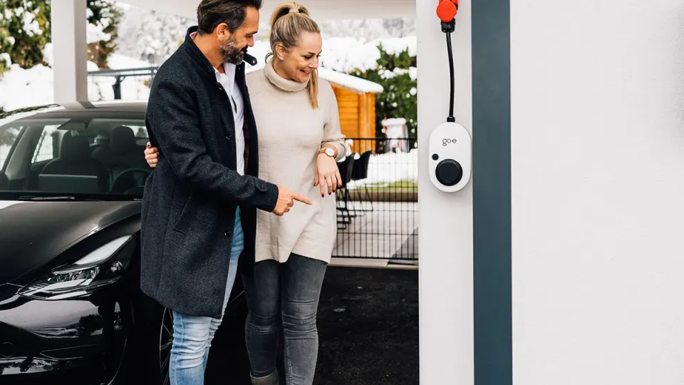 go-e Charger Gemini Flex an der Wand go-e Charger Gemini Flex an der Wand
